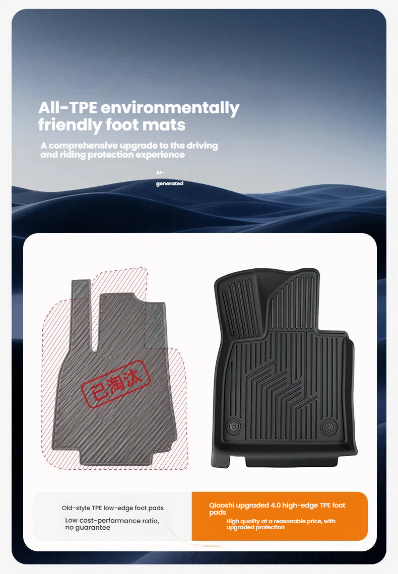 TPE Full Coverage Car Floor Mats for Leapmotor D19 A10 B01 B10 C11 C16 Lafa5 C10 Custom Fit Waterproof Vehicle Interior Accessories