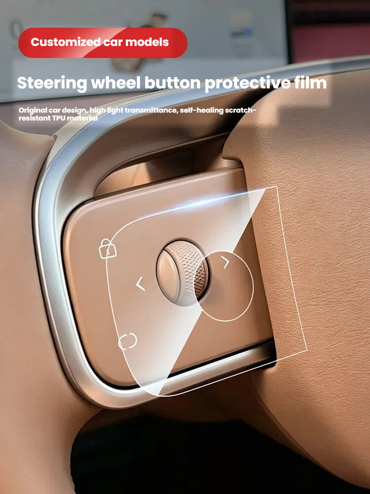TPU Steering Wheel Button Protective Film for Leapmotor C10 C11 C16 D19 D99 Car Interior Modification Accessories