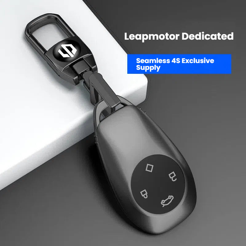 Leather Car Key Case Cover for Leapmotor C11 C10 T03 C01 C16 B10 Key Fob Protective Shell Luxury Auto Accessories