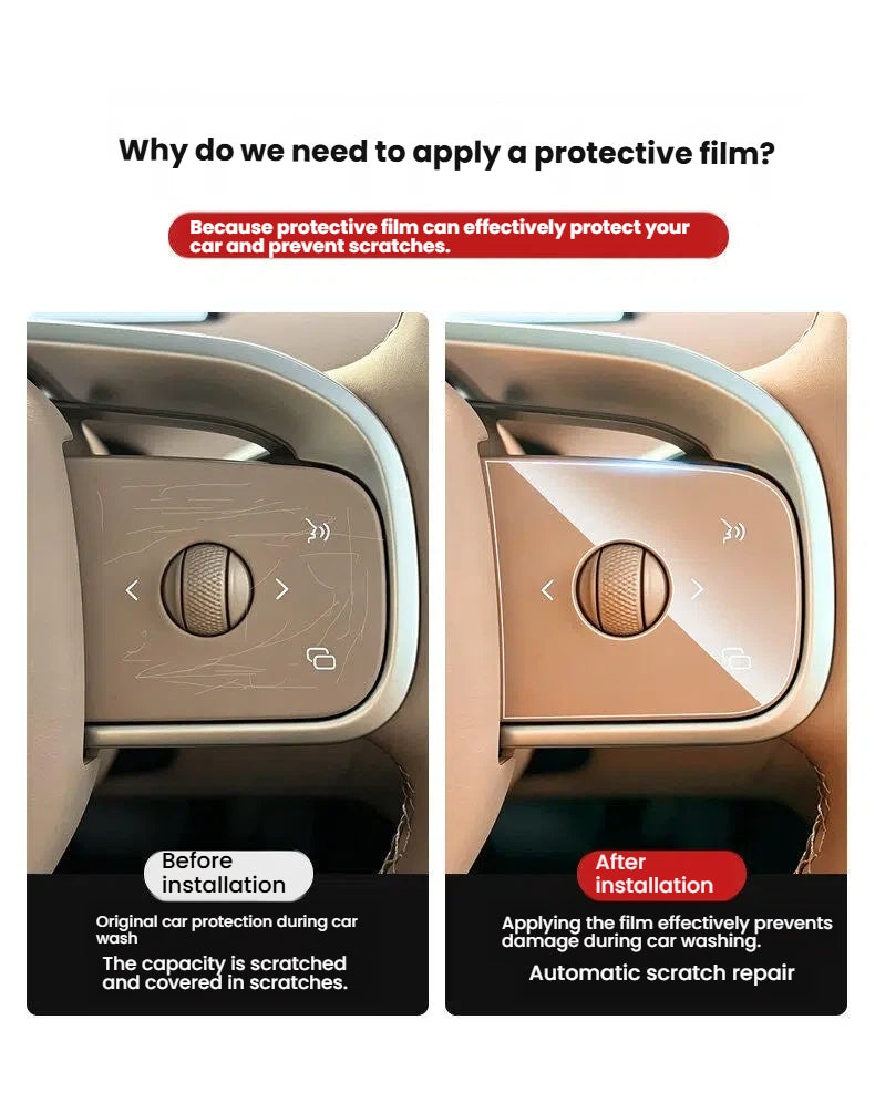 TPU Steering Wheel Button Protective Film for Leapmotor C10 C11 C16 D19 D99 Car Interior Modification Accessories