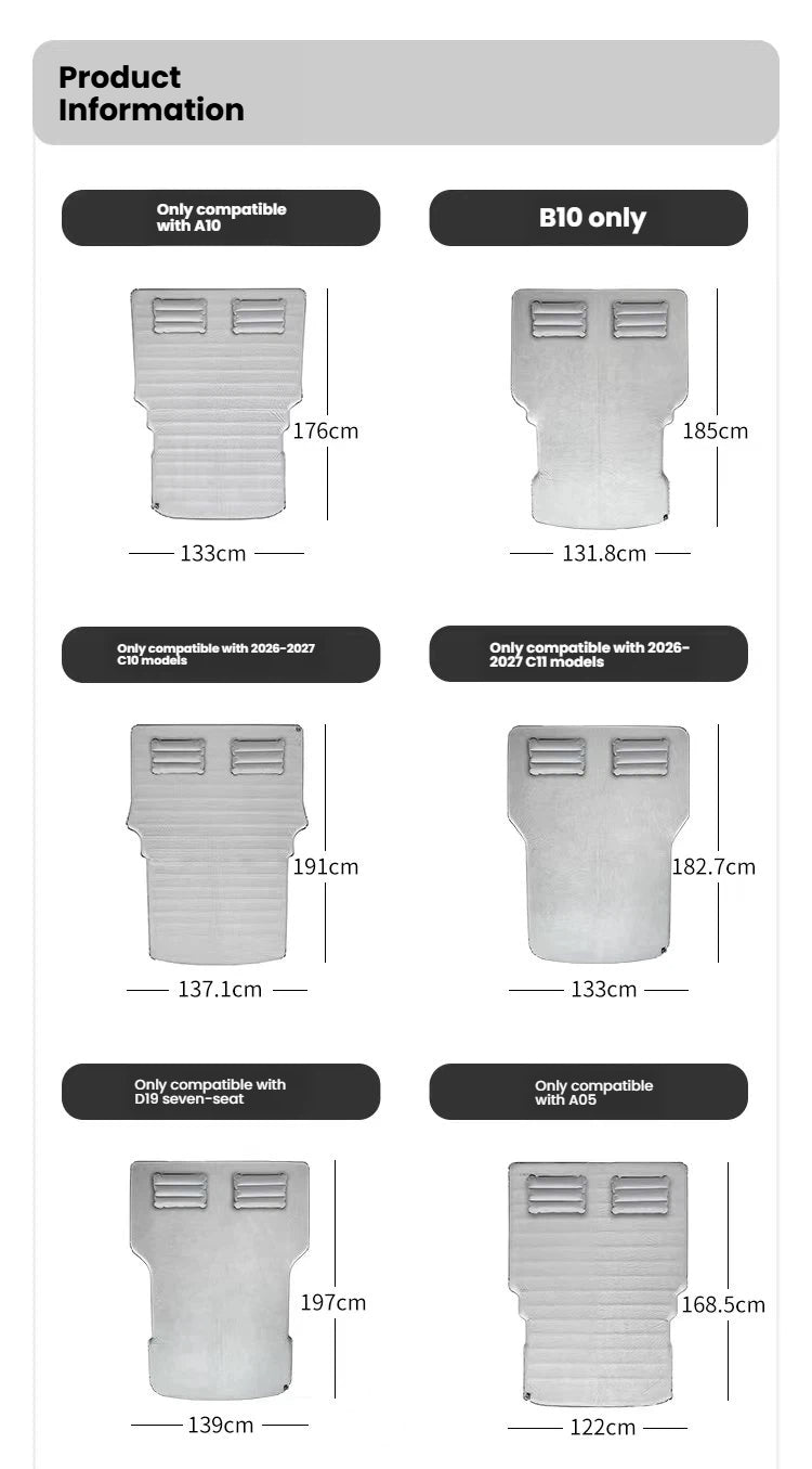 Car Air Mattress for Leapmotor A10 B10 C10 Rear Seat Travel Sleeping Pad Portable SUV Camping Bed