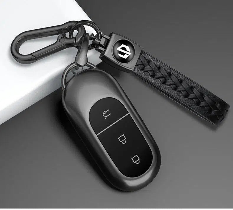 Leather Car Key Case Cover for Leapmotor C11 C10 T03 C01 C16 B10 Key Fob Protective Shell Luxury Auto Accessories