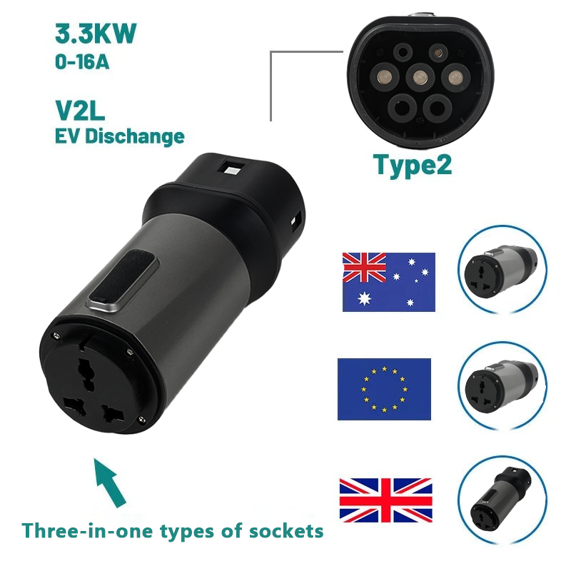 Portable Discharger Type 2 Plug to Socket Converter V2L Discharger - EVEVUP Xpeng Accessories