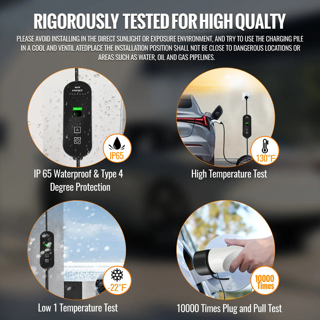 Portable 7KW 32A Type 2 EV Charger 5M/10M Single Phase CEE 3PIN EU plug