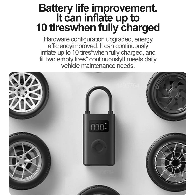 Mijia Portable Rechargeable Wireless Electric Tire Inflator - Leapmotor Accessories