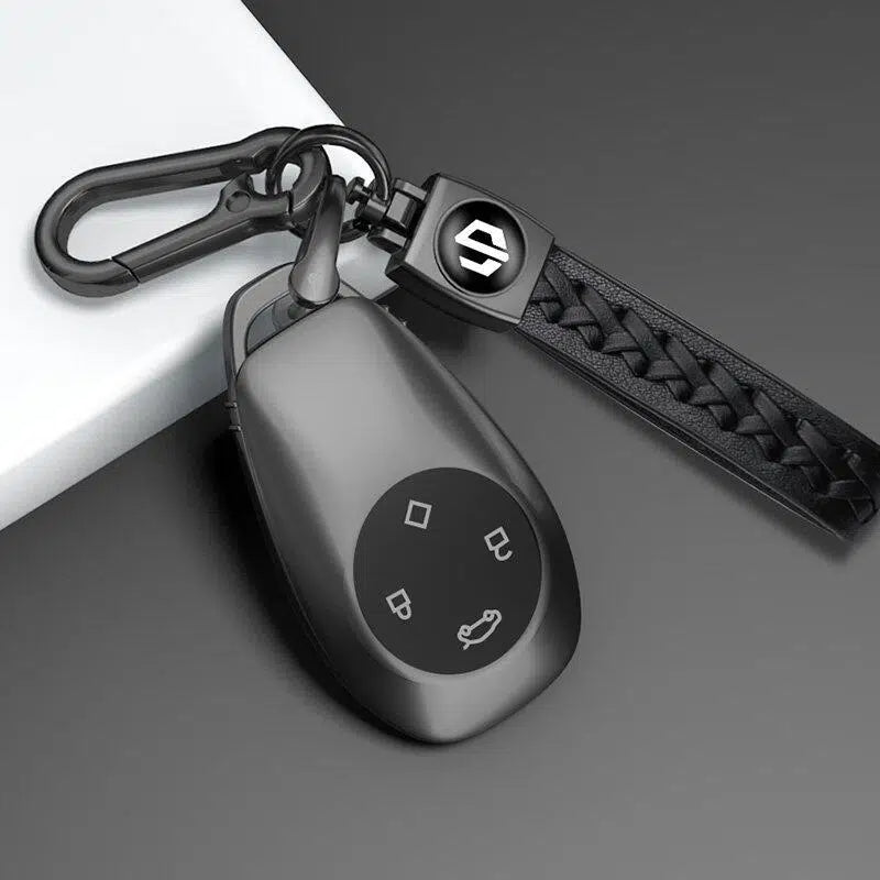 Leather Car Key Case Cover for Leapmotor C11 C10 T03 C01 C16 B10 Key Fob Protective Shell Luxury Auto Accessories