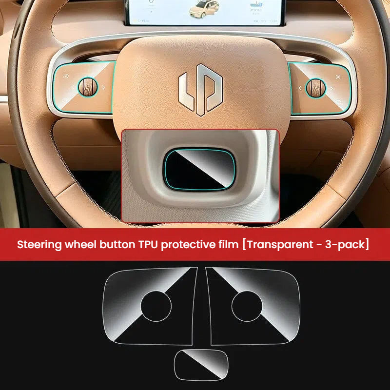 TPU Steering Wheel Button Protective Film for Leapmotor C10 C11 C16 D19 D99 Car Interior Modification Accessories