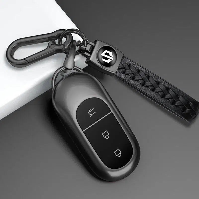 Leather Car Key Case Cover for Leapmotor C11 C10 T03 C01 C16 B10 Key Fob Protective Shell Luxury Auto Accessories