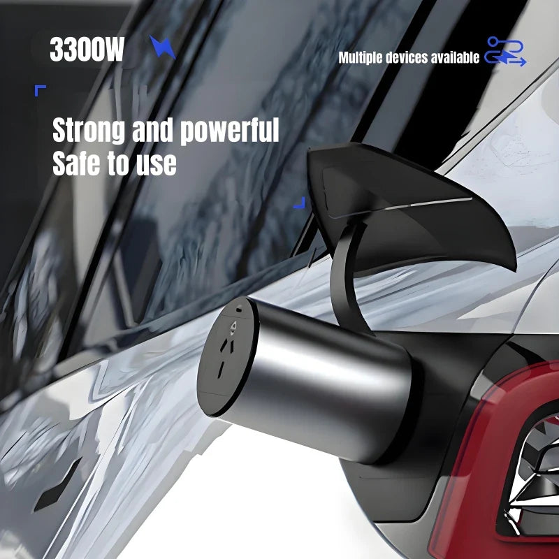 Car tow hook with power rating and safety features displayed on a car background