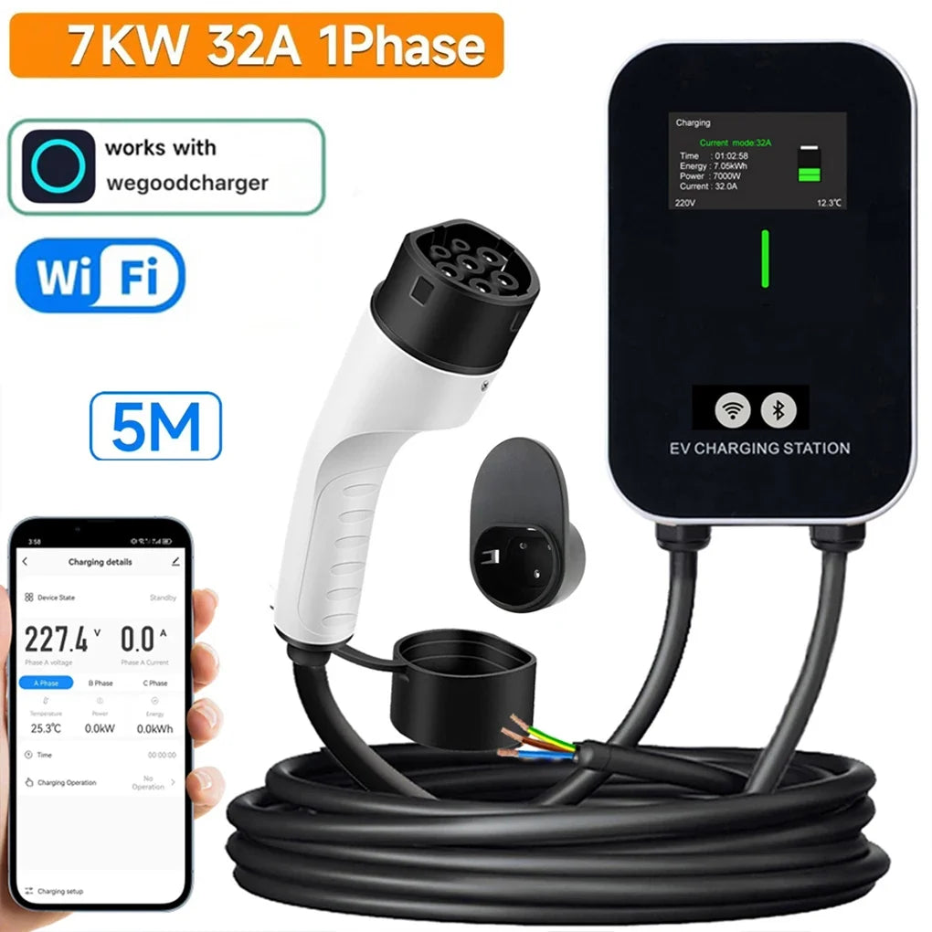 7KW 11KW 22KW Type 2 Electric Vehicle Charger Car Charging Station