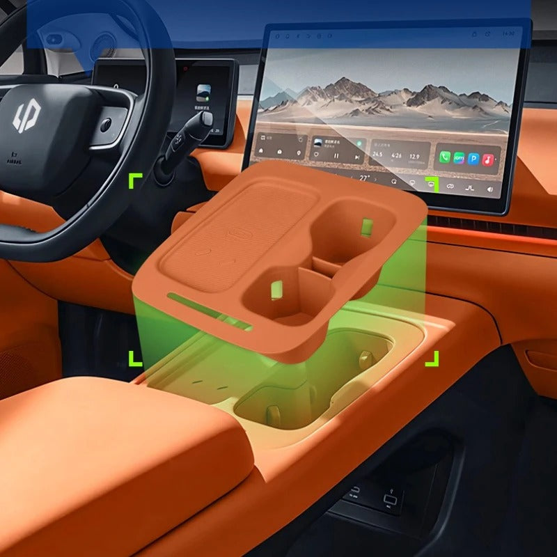 Leapmotor C10/B10/B05 Car Center Console Wireless Charging silicone Pad Cup holder Integrated Mat