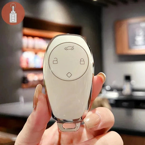 Car Carbon Fiber Leather Rope Keychain Key Ring For Leapmotor - Leapmotor Accessories