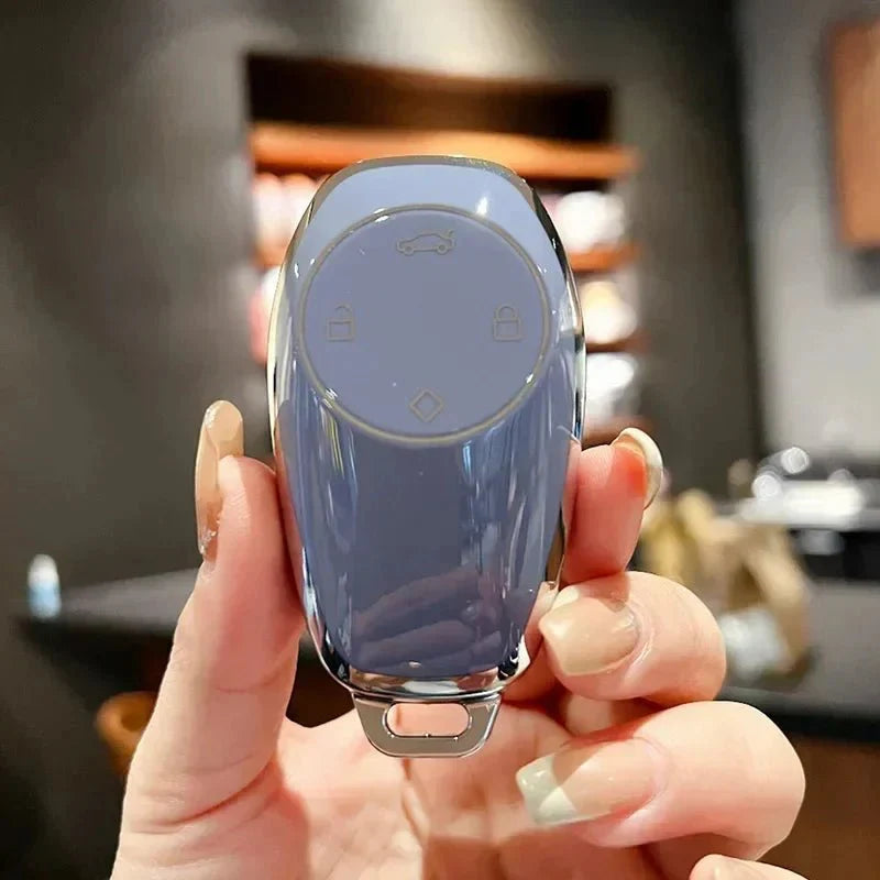 Car Carbon Fiber Leather Rope Keychain Key Ring For Leapmotor - Leapmotor Accessories