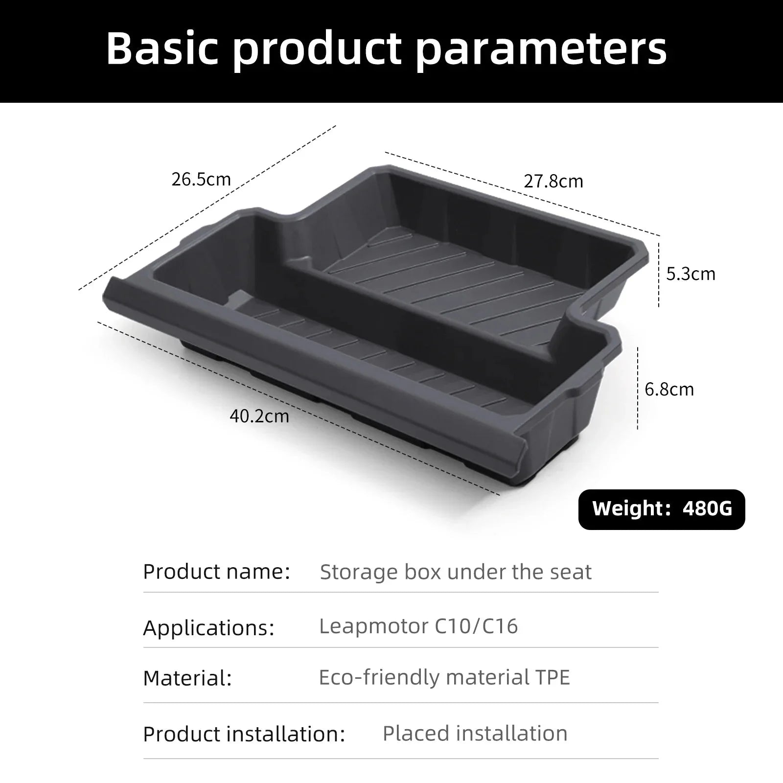 Leapmotor C10/C16 Car Storage Box Under Seat Drawer Type Organizer - Leapmotor Accessories