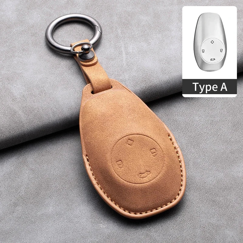 Leather Car Key Case Cover for Leapmotor - Leapmotor Accessories