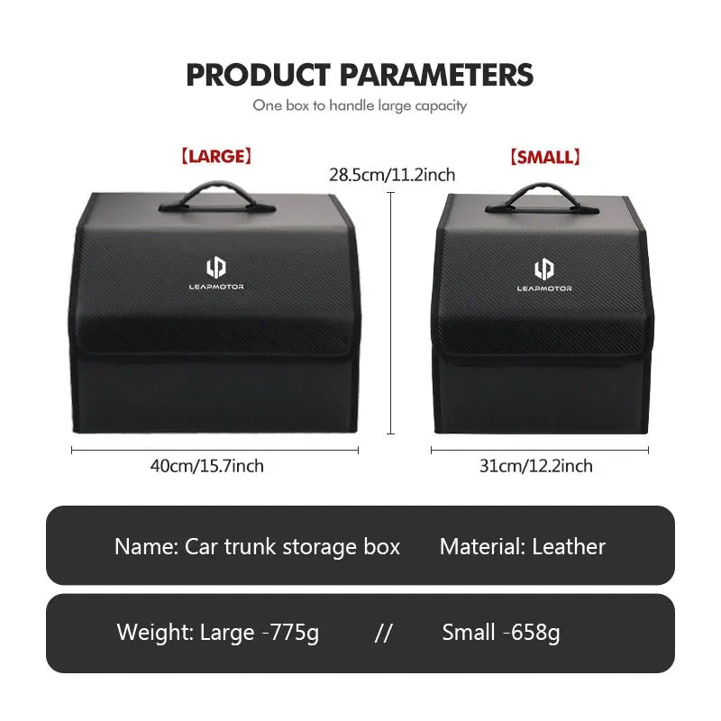 Leather Car Trunk Fold Organizer Bag For Leapmotor - Leapmotor Accessories