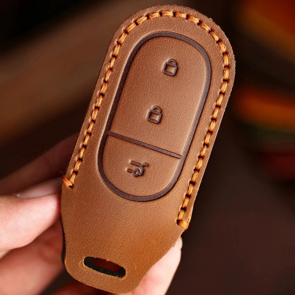 Leather Protector Holder Case Car Key Fob Cover Shell for Leapmotor - Leapmotor Accessories