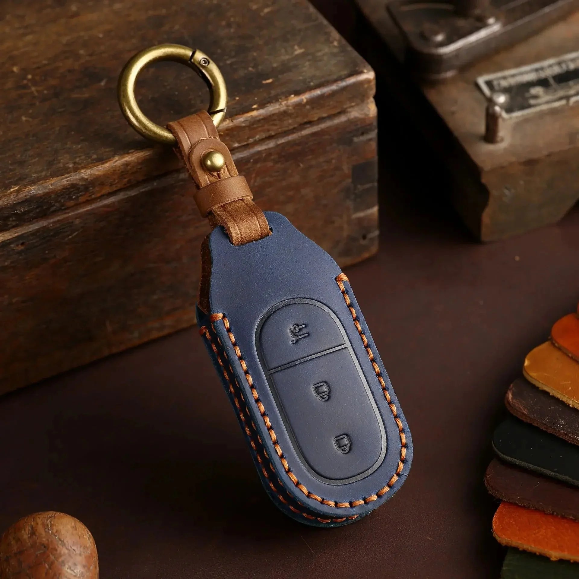 Leather Protector Holder Case Car Key Fob Cover Shell for Leapmotor - Leapmotor Accessories